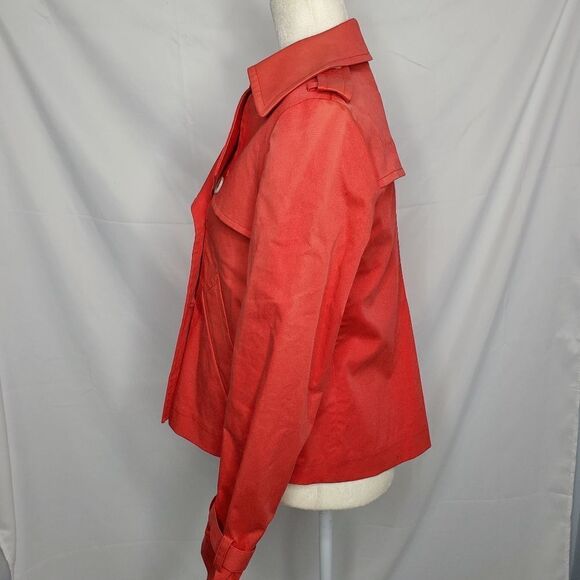 THEORY jacket Valma‎ red coat double breasted trench coat M - Picture 4 of 9